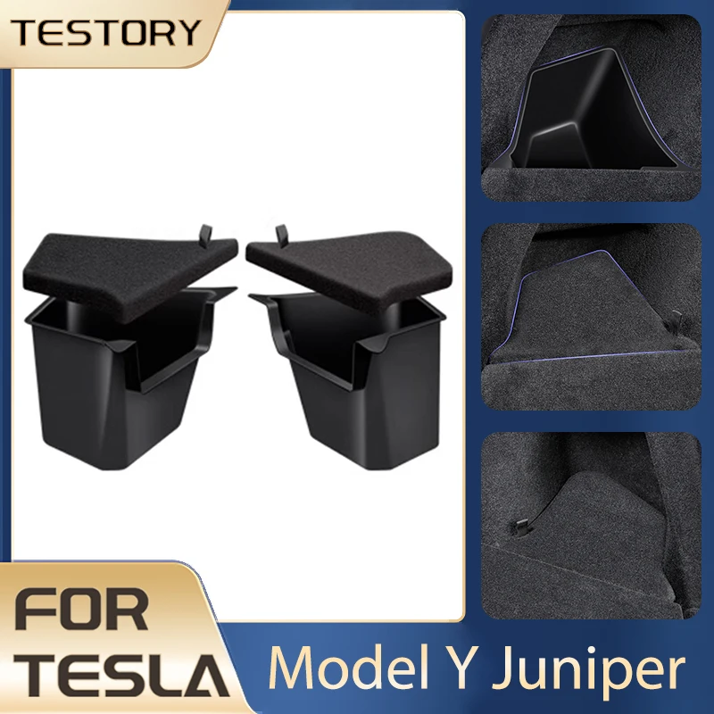 Acessórios para Tesla Model Y Juniper: Organizador de Porta-Malas Traseiro e Caixa de Armazenamento Lateral para Tesla Model Y Juniper 2026 2025
