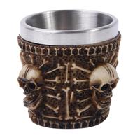 3D Skull Mug Stainless Steel Liner Tankard Novelty for Halloween Decoration Gift,6 cm