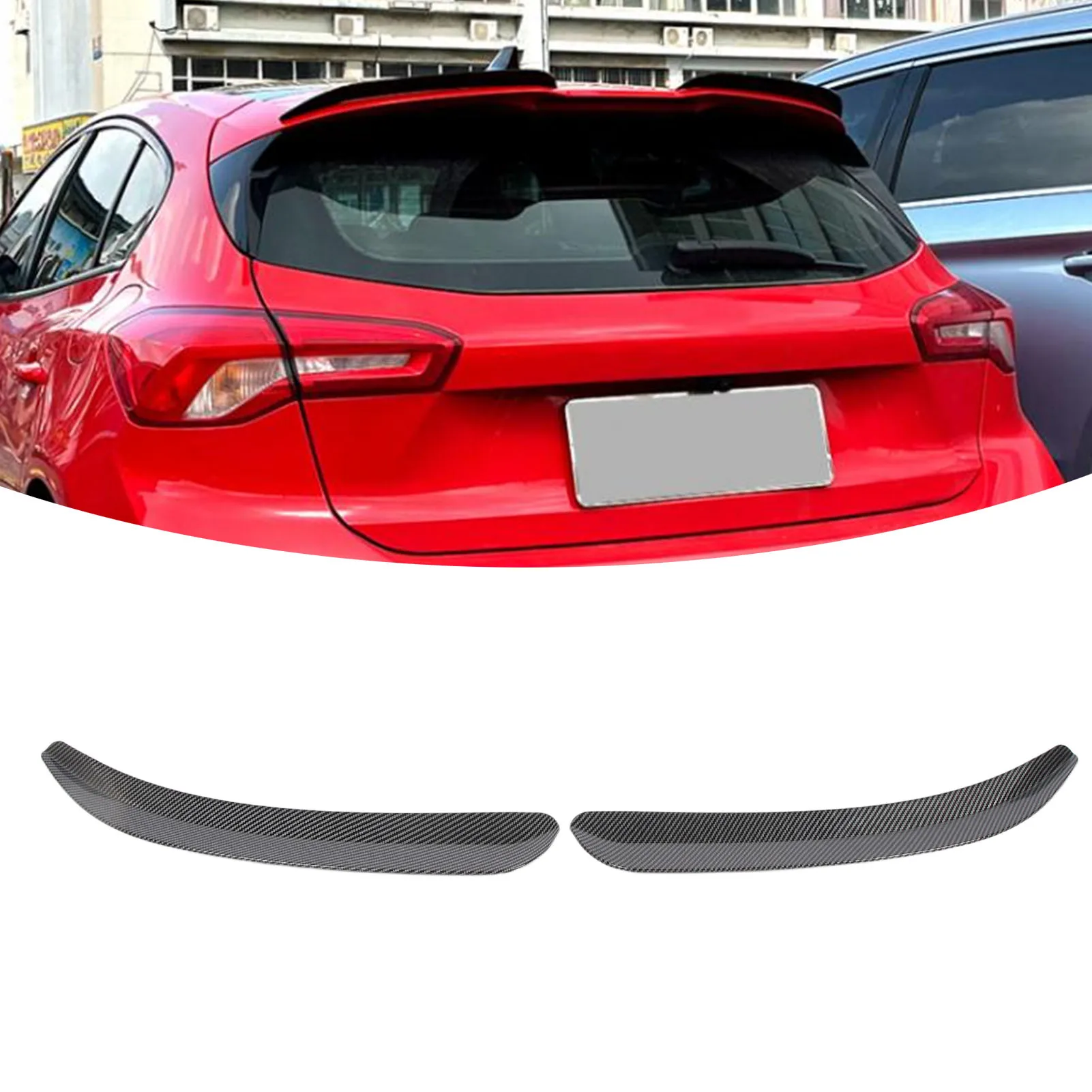 Car Styling Rear Trunk Roof Lip Spoiler Wing Cover for Maxton Style ABS for  Focus MK4 ST‑Line Hatchback 2018 to 2024