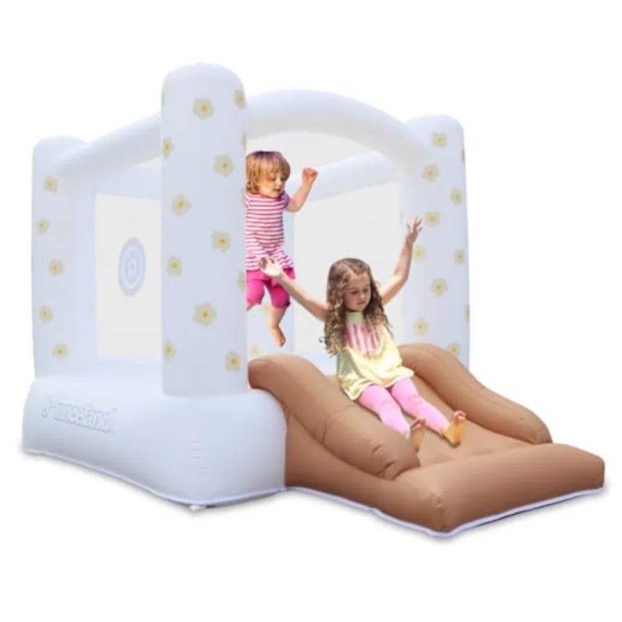 바운스 하우스, 8.5피트 길이 x 7피트 너비 x 6.5피트 높이, 중성적인 꽃무늬 슬라이드가 있는 바운스 하우스, UL 블로워 포함, 어린이를 위한 트렌디한 바운서