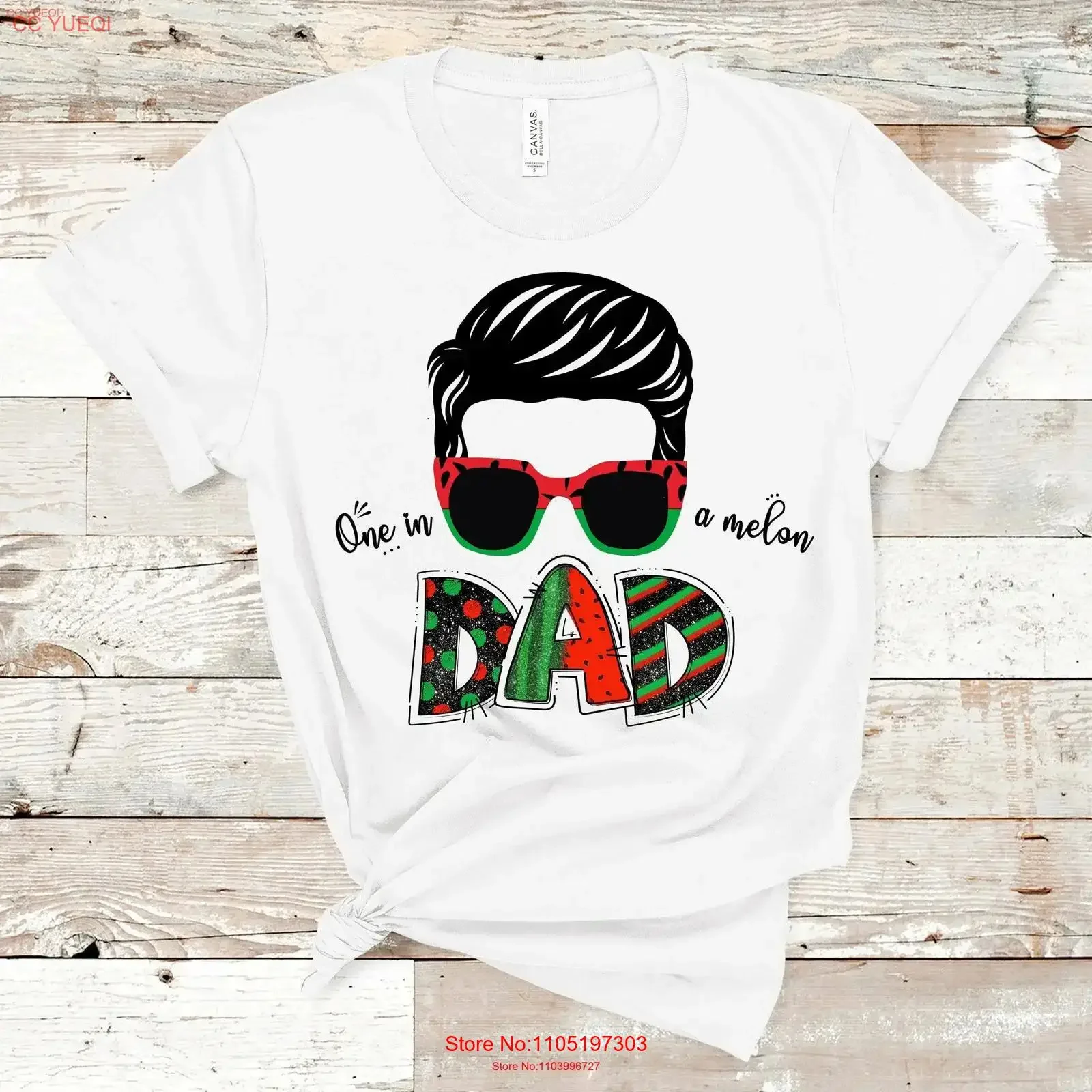 Camiseta One In A Melon Dad, sandía, verano, cabeza de papá con sombras, vintage, lavada, cómoda, ropa de calle gráfica para hombre