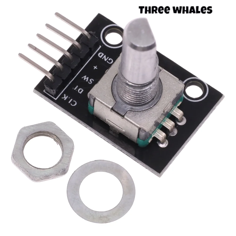 KY-040 360 Degrees Rotary Encoder Module Brick Sensor Switch Development Board For Arduino With Pins Half Shaft