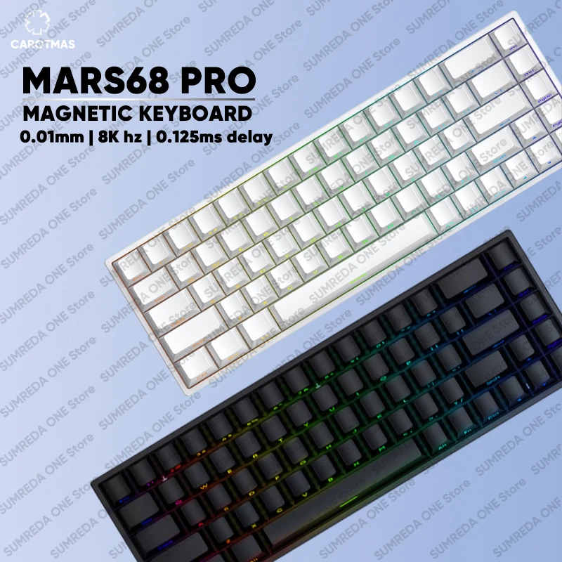 

IROK Carotmas Mars68 Pro игровая беспроводная магнитная механическая клавиатура 60% 8K быстрый триггер 0,01 мм Bluetooth геймерская проводная клавиатура
