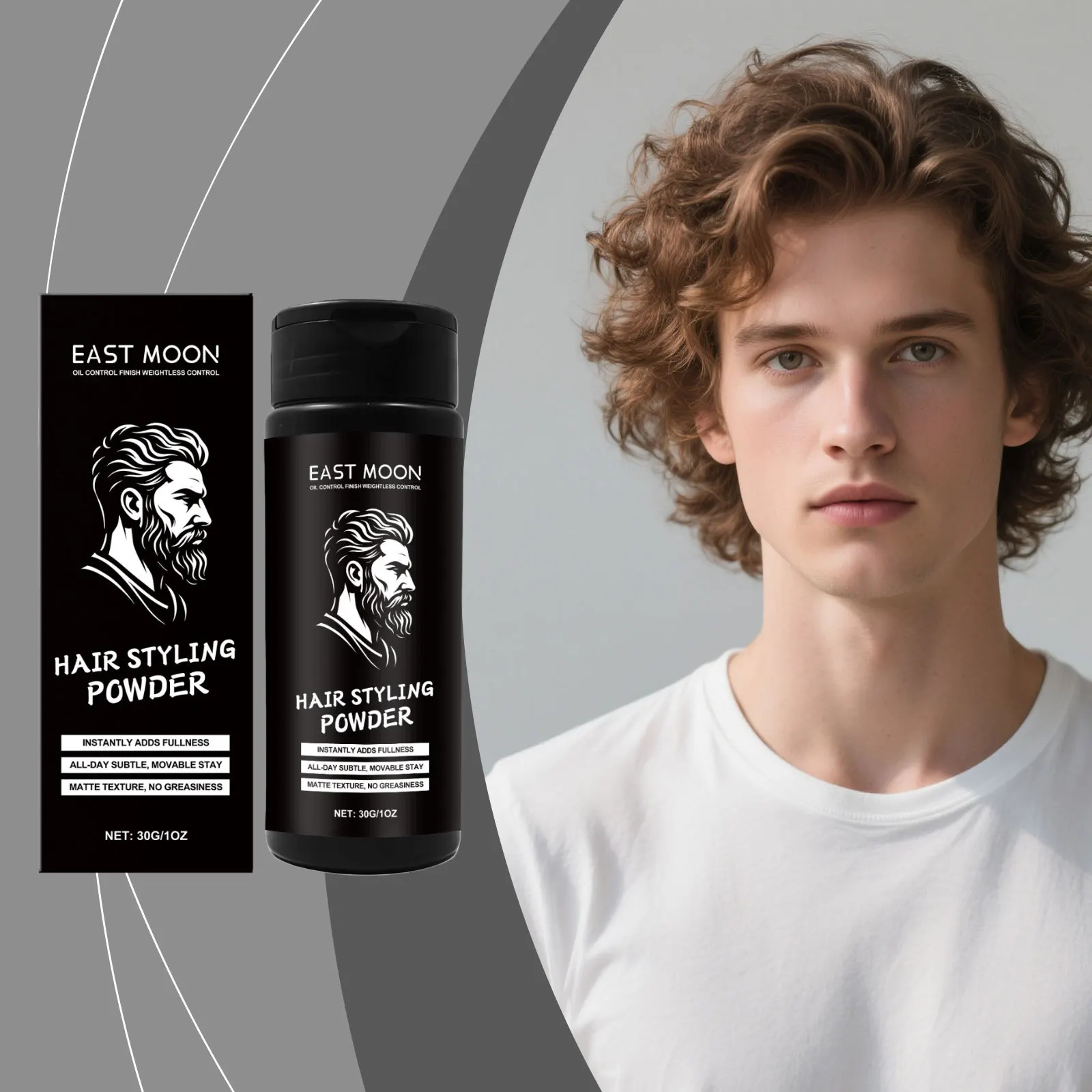 

Men's Oil-Control Volumizing Powder Wash-Free Clean Volumizing, Refreshing & Comfortable Styling & Fixing Powder for Men