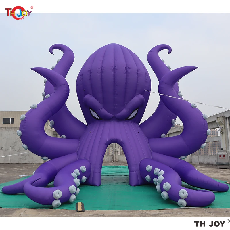 

9m tall Giant Outdoor Purple Devilfish Stage Tent Inflatable DJ Octopus Cabin Background Wall Booth Tunnel For Event Stage