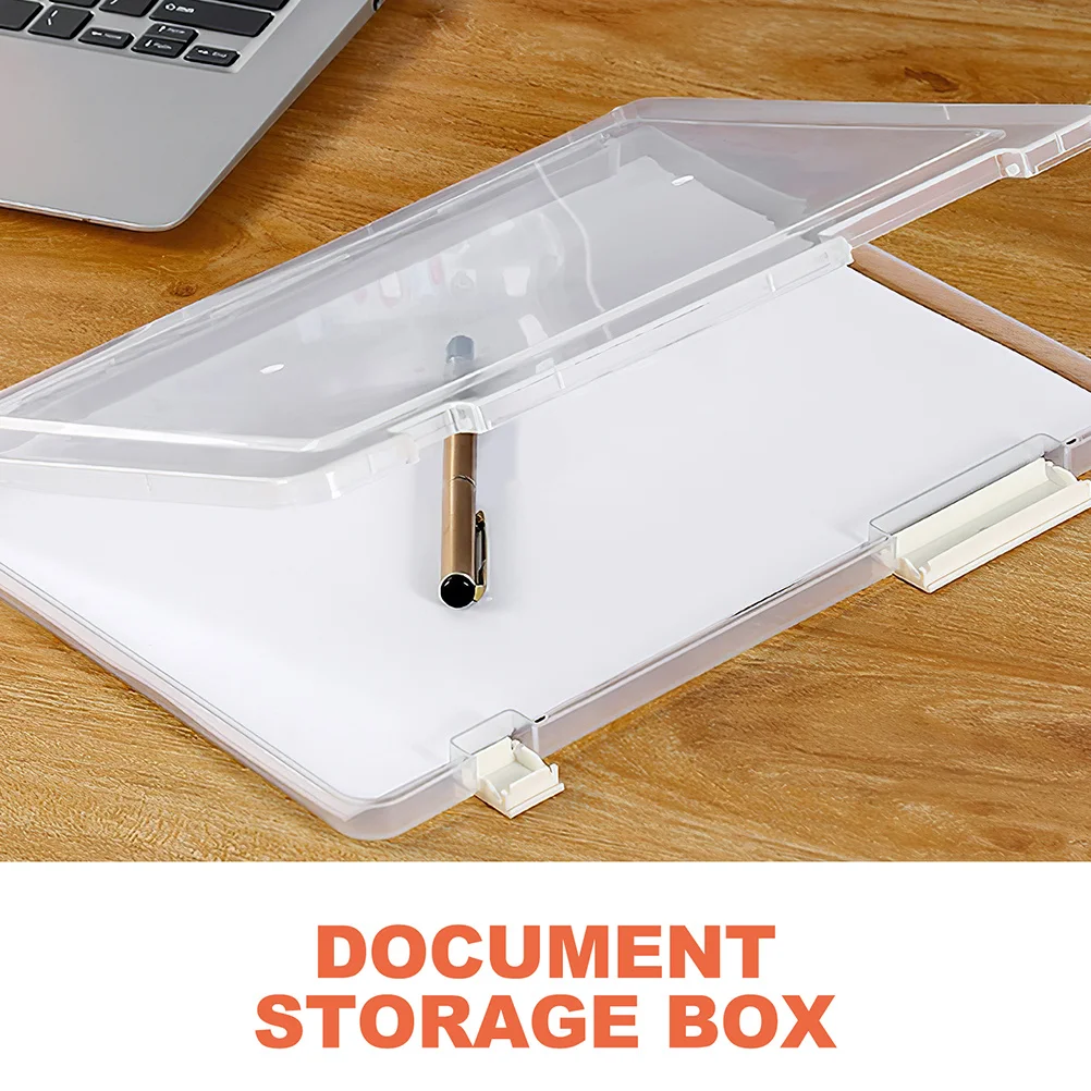 

2Pcs Clear File Box Document Storage Organizer PP Material Stackable Office Home Use Document Boxes with Lid File Box