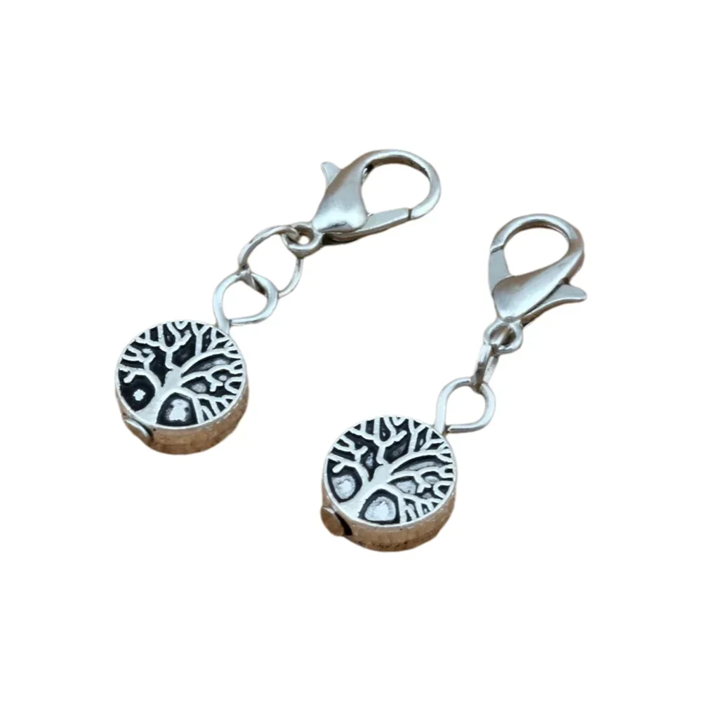 100Pcs Alloy Tree Of Life Charm Bead With Lobster Clasp Fit Bracelet  Jewelry DIY 9x29mm A-280b