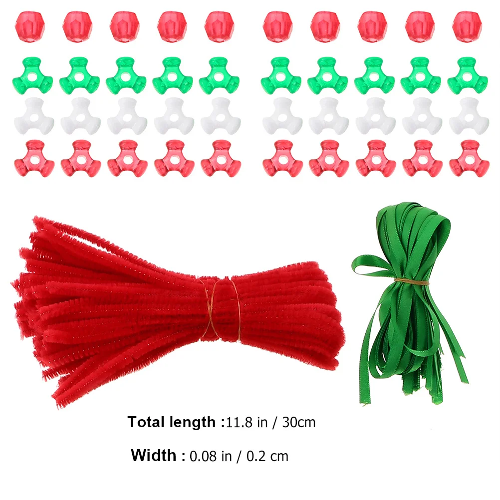 1 セット 1 セットクリスマスビーズオーナメントキット Diy クラフトアクセサリークリスマス装飾材料ホリデーデコレーションパーティー用品