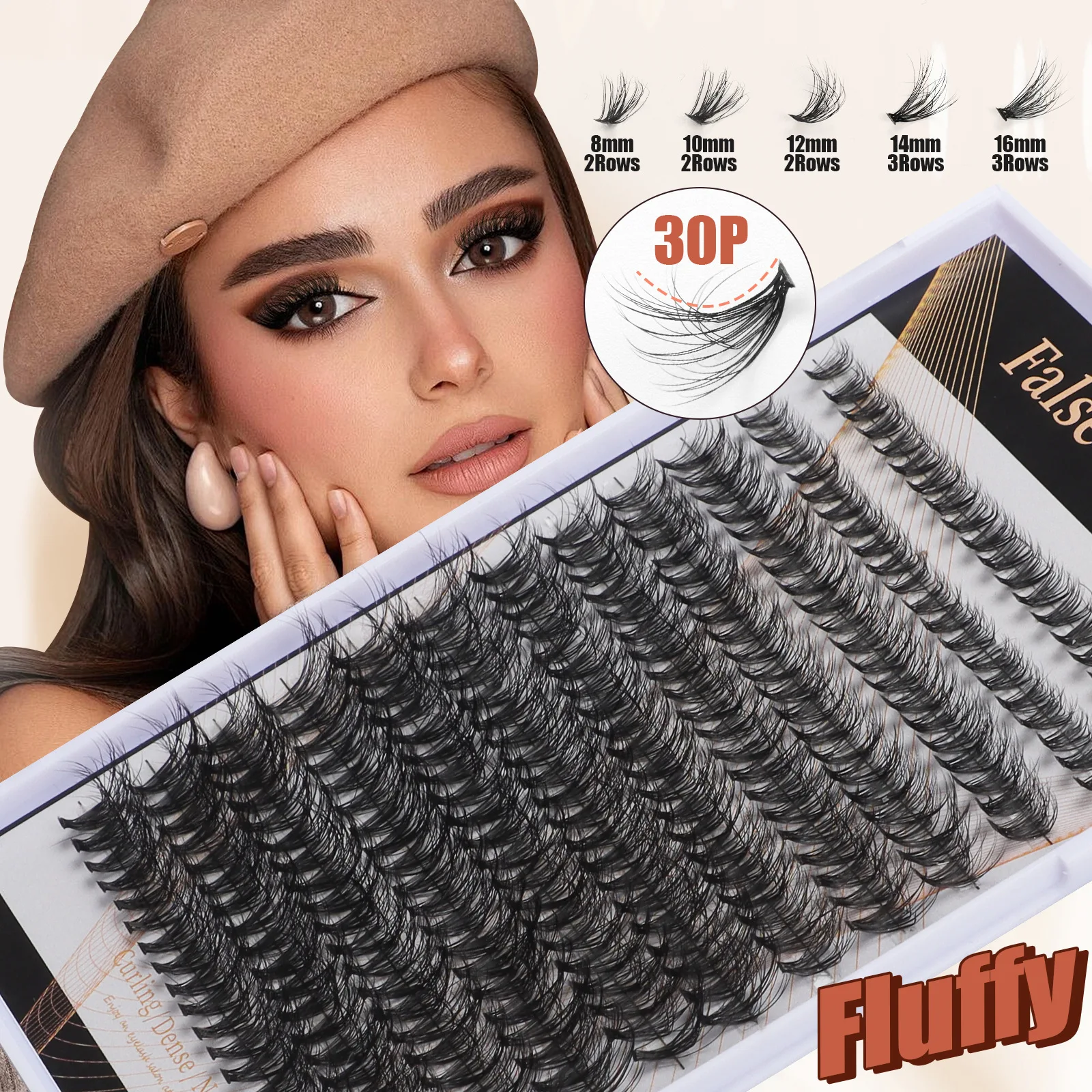 50D Segmented False Eyelashes Hot Melt Fluffy Single Cluster For Eye Extension Women Beauty Tools