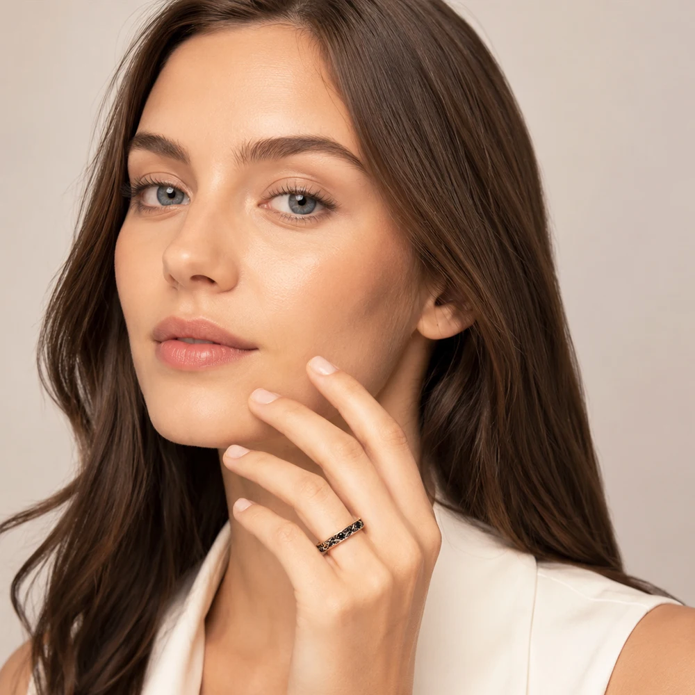 Ring Schwarz Asiatischer Ornament Europa-Stil Ethnischer feiner Schmuck für Damen Herren Sommer Brandneu Reines 925er Sterlingsilber Geschenk – Detail 3