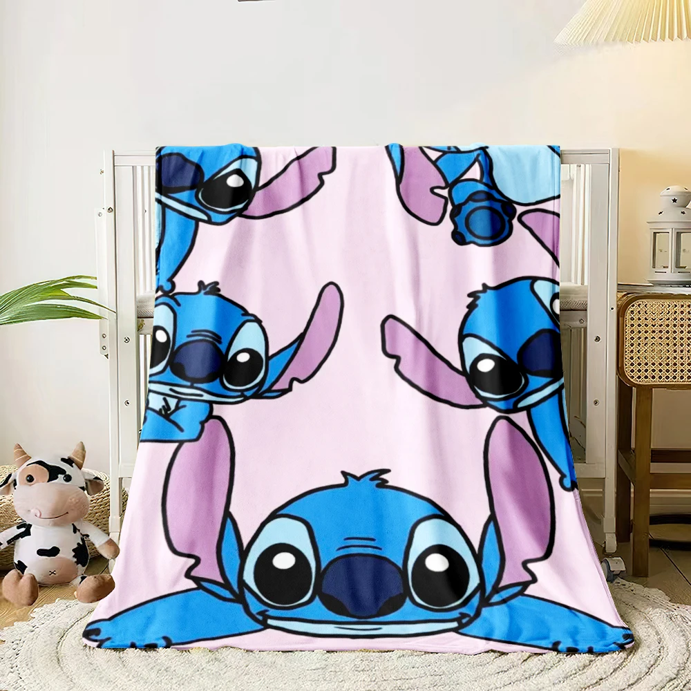 Stitch Couple  Blanket- Lightweight Flannel Throw for Sofa, Bed, Travel, Camping, Livingroom,  blankets for beds