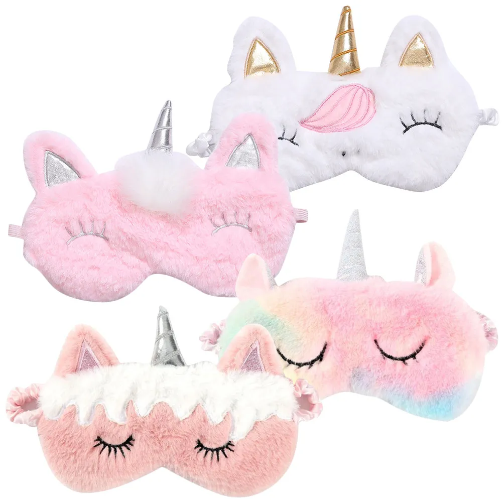 

4Pcs Cartoon Eye Masks Multi-Function Sleep Covers Daily Use Wear-Resistant Reusable Household Travel Office Eye Patches