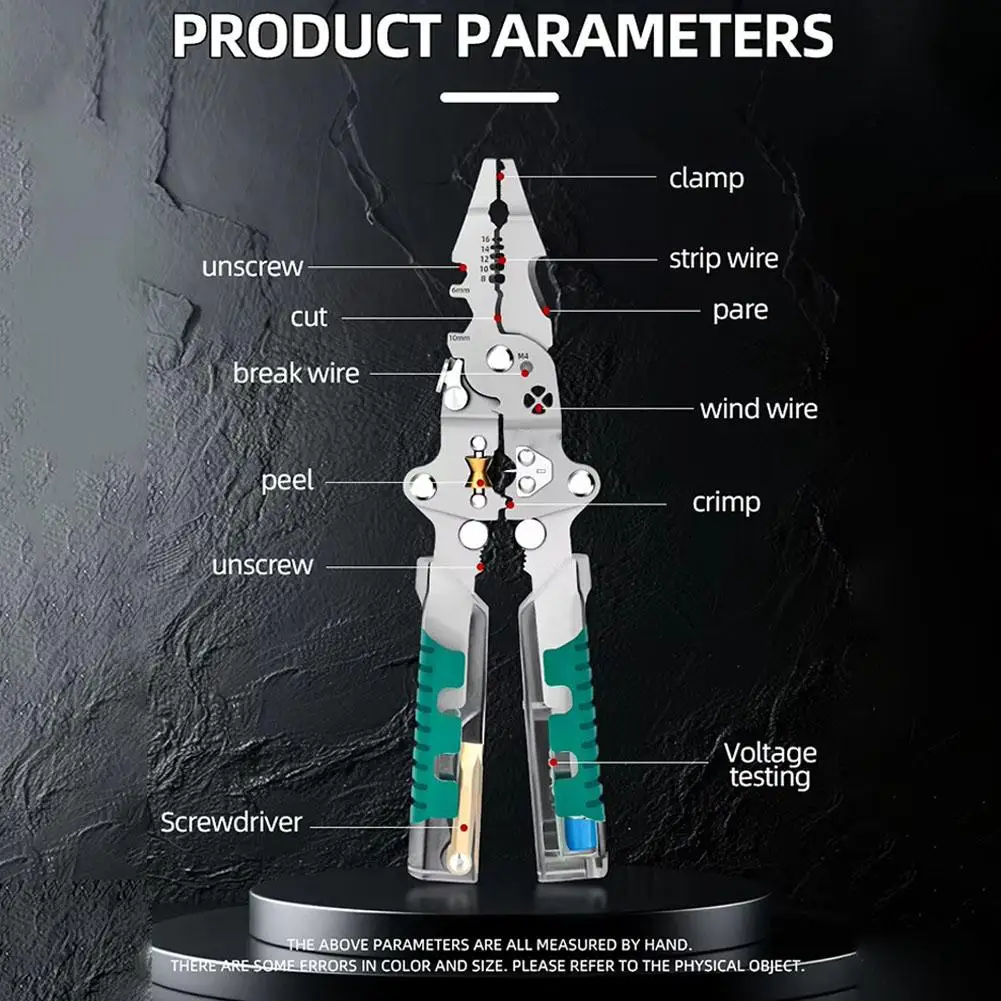 متعددة الوظائف للطي سلك متجرد 2025 جديد المكشكش مع مفك البراغي هوك سكين سداسية وجع سلك الفاصل
