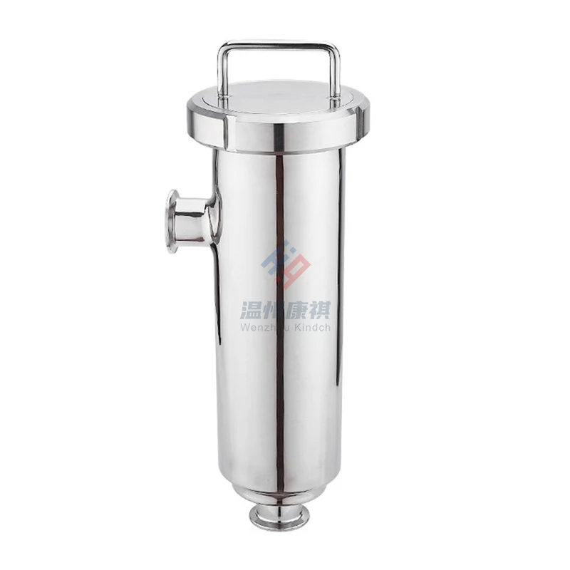 Stainless steel sanitary beverage filter clamp angle type cartridge filter housing for liquid