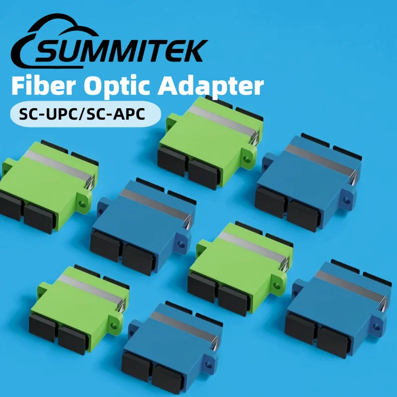 SUMMITEK 20pcs 80pcs OS2 Duplex Fiber Optic Connector Adapter Communication Coupler SC APC/UPC FTTH Tool SC To SC
