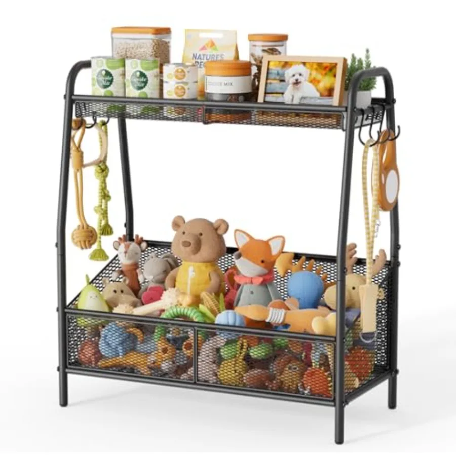 

Металлическая корзина для игрушек для собак 23.6"x11.2"x7.9" – большой контейнер для игрушек с органайзером для хранения, устойчивый к укусам, для хранения принадлежностей для собак