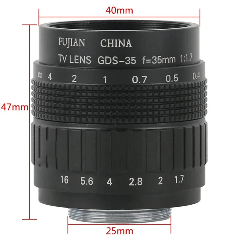 

35 мм объектив для видеонаблюдения с креплением C, объектив для ТВ-фильмов, совместимая USB-камера промышленного цифрового видеомикроскопа-A32R