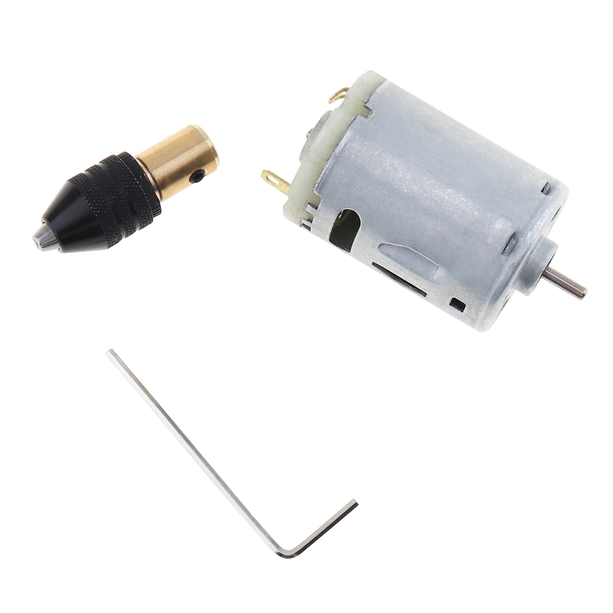 DC 12V-24V Mini 385 Motor Hand Drill for PCB Wood Plastic Cardboard Hole Saw with Multifunction Three Jaw Chuck and Wrench