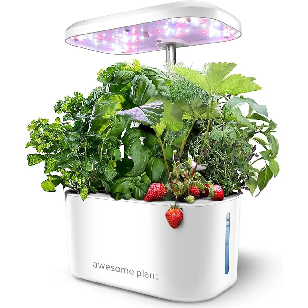 

6-Pod Indoor Hydroponic Garden System with 3L Tank, 3 Grow Beds, Quiet Pump, Adjustable Height Up to 13, White