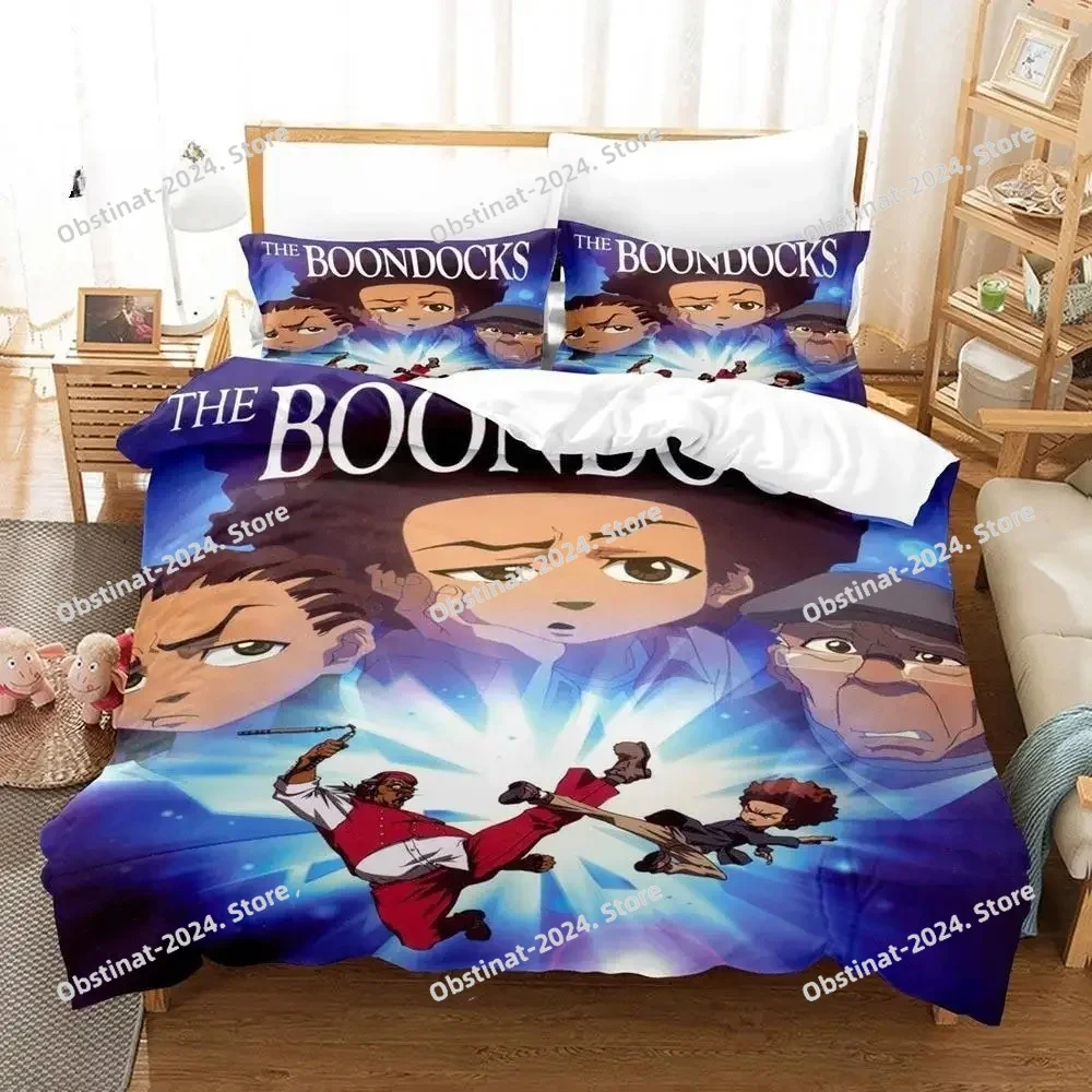The Boondocks Bedding Set Printed Duvet Cover Sheet Pillowcase Bed Soft Quilt Cover Full Queen King Size 3D Anime Bed Sheet Set