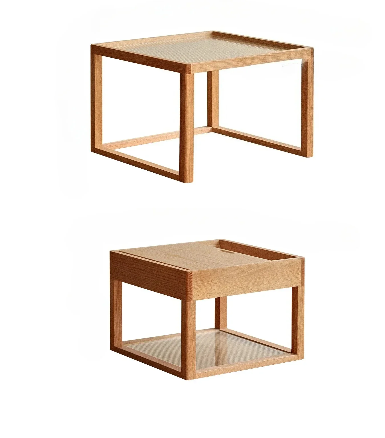 

Nordic Solid Wood Coffee Table Japanese Style Simple Oak Square Table Sofa Living Room Log Square Coffee Table