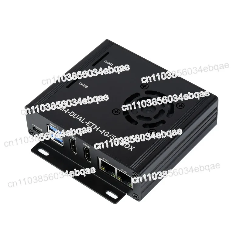 

For Dual Gigabit Ethernet 5G/4G Mini-Computer Based on Compute Module 4 (NOT Included), Metal Case, with Cooling Fan