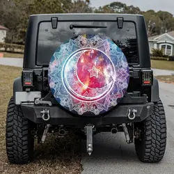 Psychedelic Mandala Moon Galaxy Colorful Spare Tire Cover 32