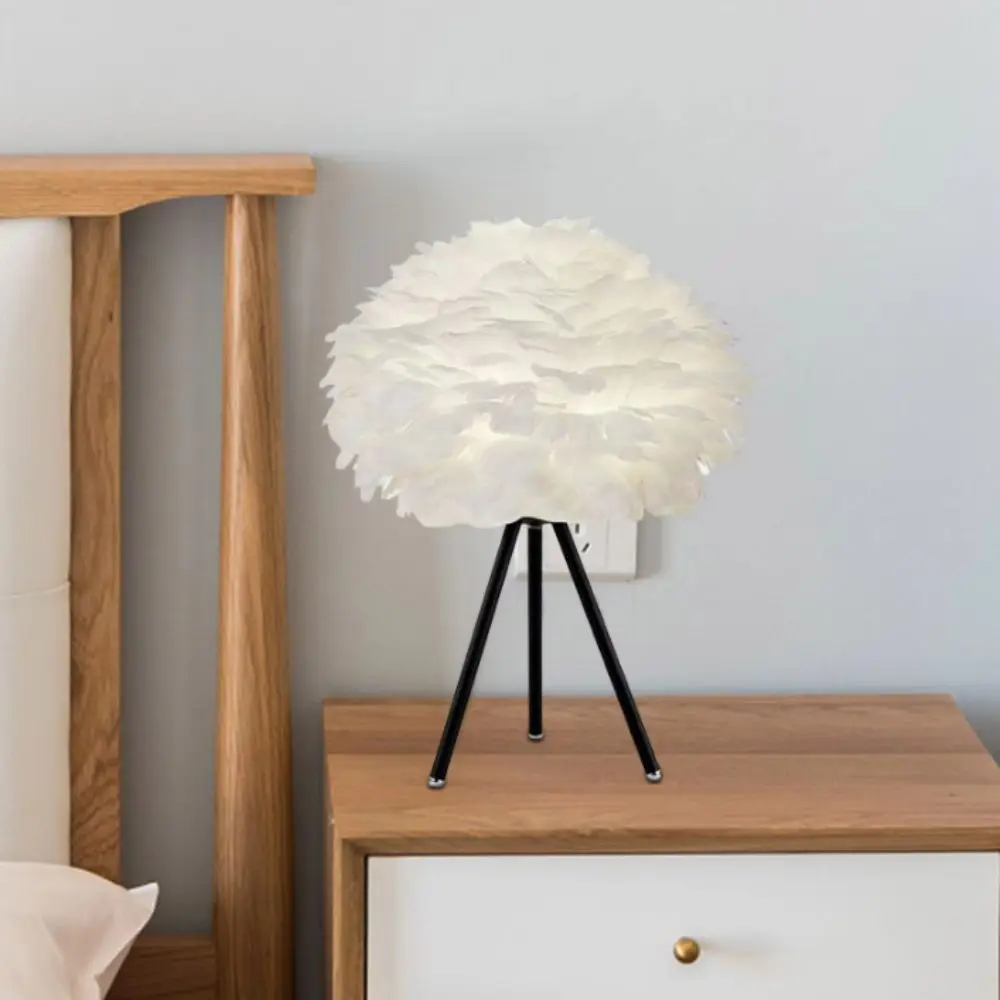 Nordic Style Feather Lamp Shade Soft Decorative Warm Feather Feather Lampshade Replacement Shade Cozy Design Lamp Shade Cover