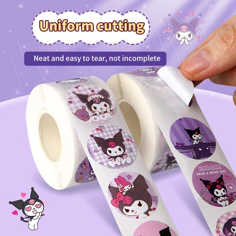 

Cartoon Sticker Roll/500pcs Cute Cinnamoroll My Melody Kuromi Reward Stickers Student Handbooks Gift Decorative Stickers