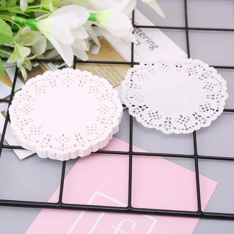 E1PC Lace Coasters Set of 100 Home Family Gather Relaxing Coffee Drink