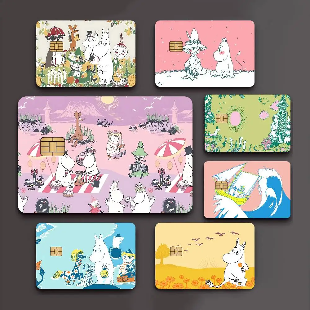 Cute M-Moomins Game Anime Sticker Film Skin Cover Case for Small Large No Chip Debit Credit Card Front Side