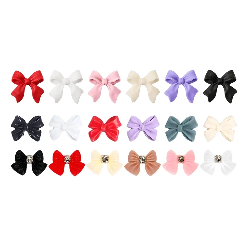 6 Grids Bow Acrylic Nail Art Decorations 3D Aurora Bowknot Resin Charms Jewelry DIY Manicure Decoration Supplies Accessories