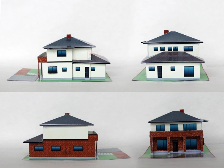 Villa Building 3D Paper Model DIY Educational Parents And Children Handicraft Course Origami Construction Papercraft Toy