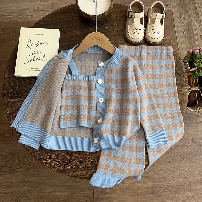 

Girls autumn clothing2024New Suit Girls' Clothing Fashionable Stylish Suit Girls' Knitwear Children's Clothing Spring and Autumn