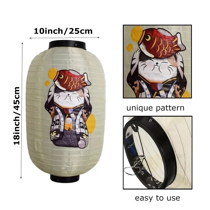 Decoraciones de 10 Pulgadas para Izakaya, Bodas, Bistro, Fiestas, Faroles Japoneses Colgantes de Papel, Decoración Artística para Restaurantes de Sushi