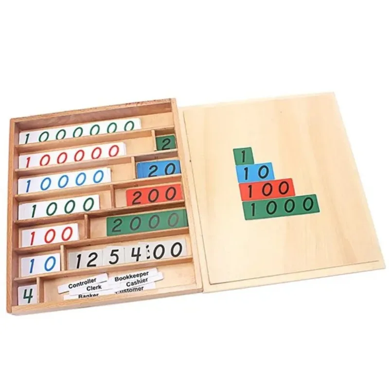 Montessori Teaching Aids Wooden Bank Games Children's Early Education Puzzle Learning Toddler Math Toys  kids toys educational