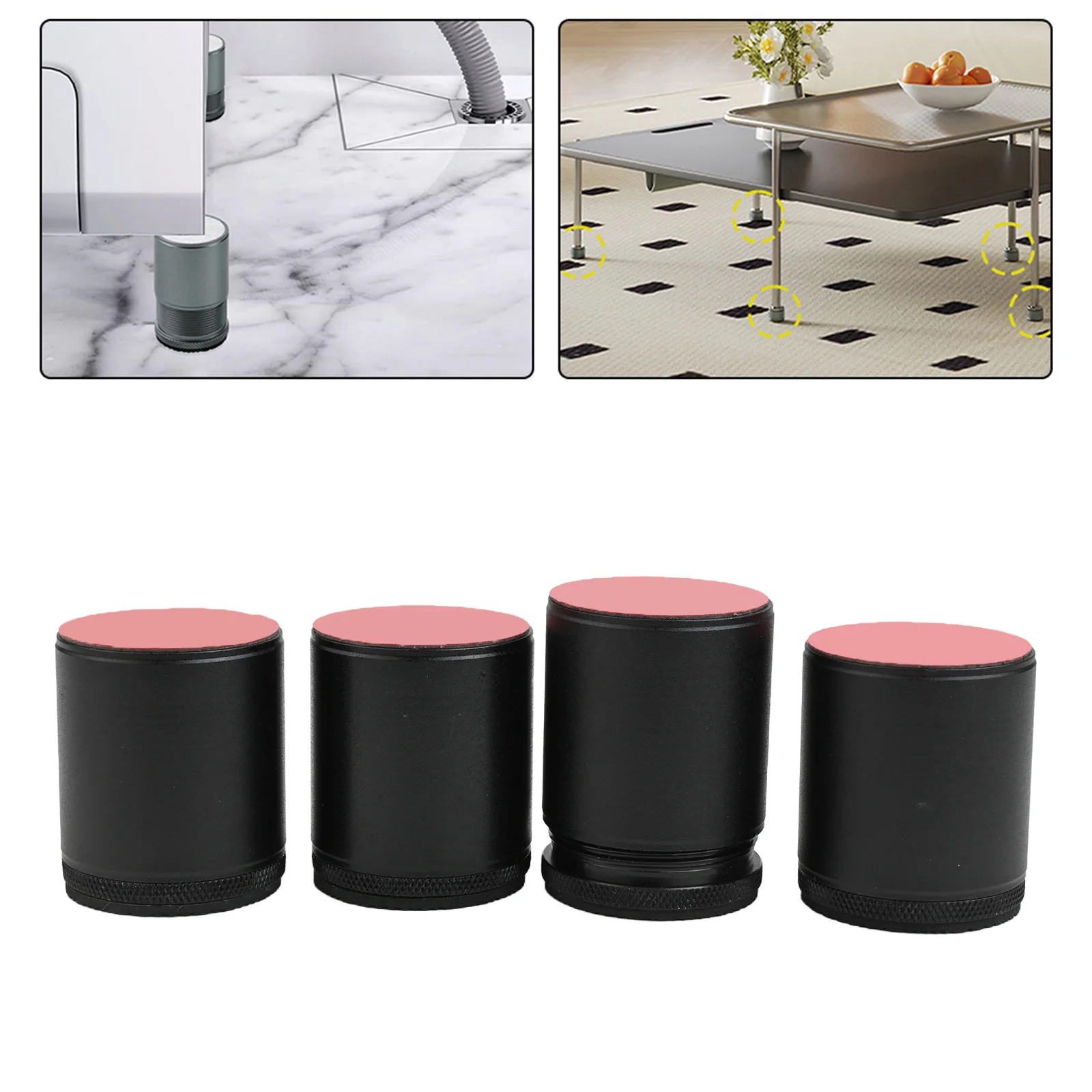 4Pcs Non-slip Bed Furniture Risers Reduce Noises Tools Raise Height Shock Mute Mats Adjustable Feet Leg Lift Feet Leg Lift