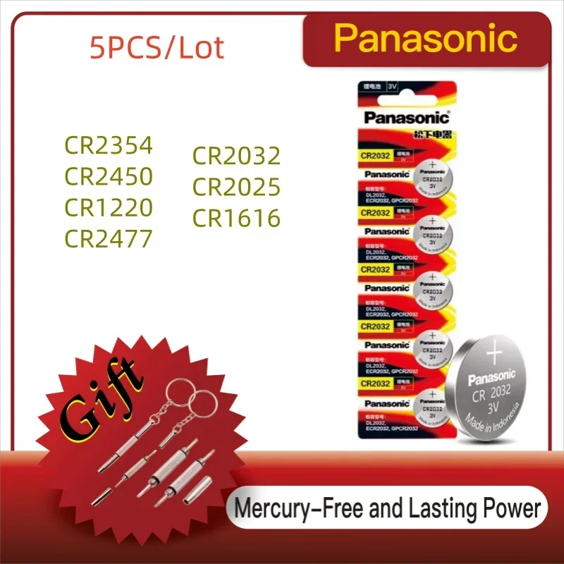 Hot Selling NEW 5PCS Original Panasonic CR2354 CR2450 CR1220 CR2477 CR2032 CR2025 CR1616 3V Lithium Watch Battery