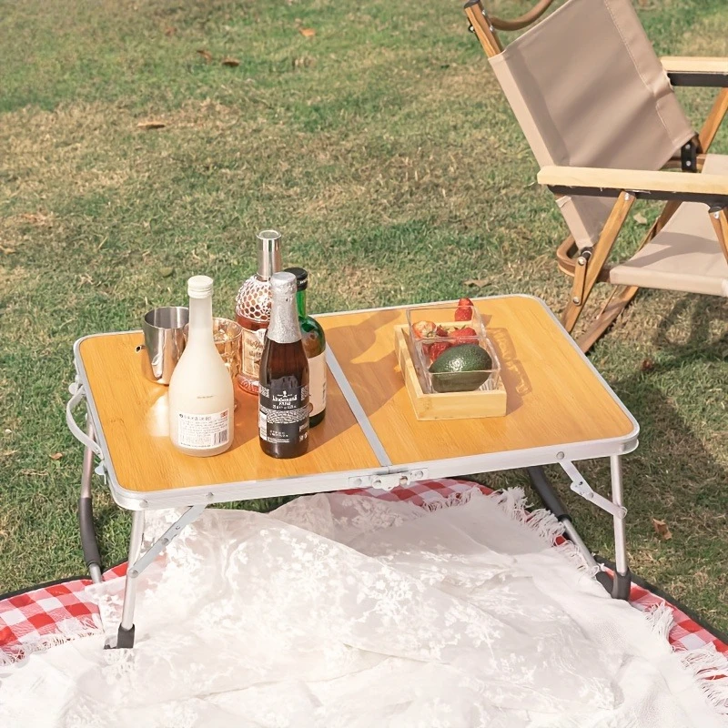 1 Aluminum Alloy Portable Folding Table, Foldable Picnic Table, Laptop Stand, Bed Tray, for Dorm Use, with Protective Table