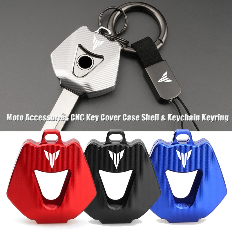 Moto Accessories For Yamaha MT03 MT07 MT09 MT10 MT25 MT-03 MT-07 MT 03/07/09/10/25 CNC Key Cover Case Shell & Keychain Keyring