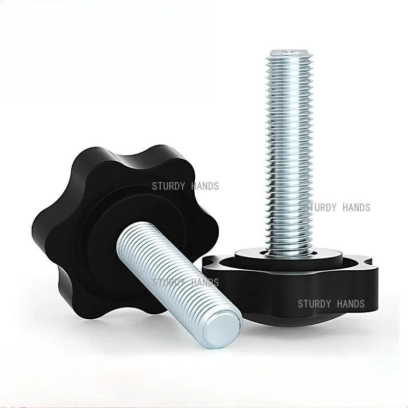 20pcs Plum blossom handle screw Hand twisted plastic handle, six star screw knob, rubber head bolt M4