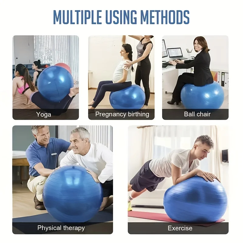 Anti-Burst Yoga Ball, With Air Pump And Thickened Stability Balance For Physical Fitness Exercise Fitness Ball Yoga Ball