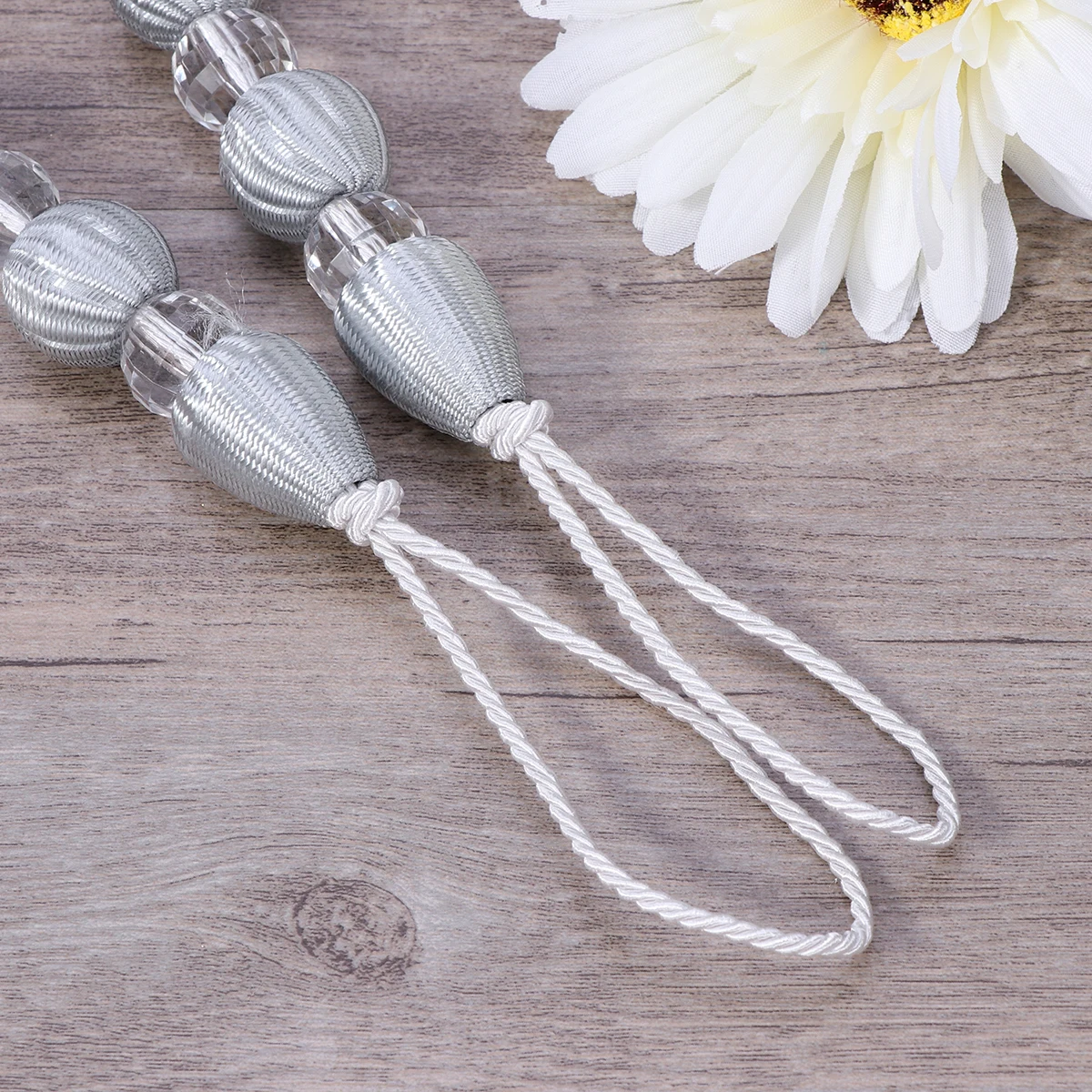 

2pcs Acrylic Bead Curtain Tiebacks Holdbacks Drape Decorative Window Tie Backs Buckle 70.5Cm 2Cm 1.5Cm Reinforced