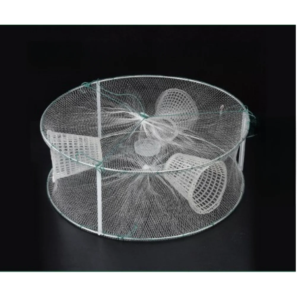 Silicone Fishing Net Trap Giant Fin King for Crab Shrimp Fish Outdoor Use Three Mouth Structure Easy Setup Retrieval