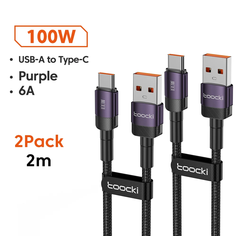 Toocki 6A USB Naar Type C Kabel voor Huawei Xiaomi PD 100W Snel Opladen Oplader USB C Data Cord Quick Charge voor Samsung Oneplus