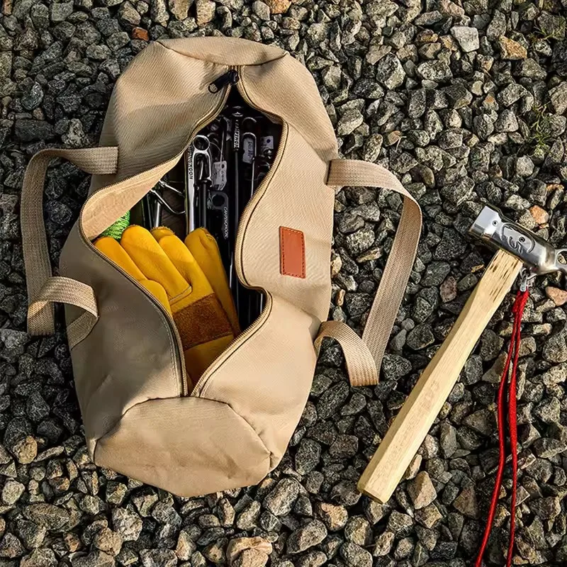 2025 في الهواء الطلق التخييم أوتاد الخيمة حقيبة أسطواني حصة تخزين الظهر المحمولة المتنوعة حقيبة صندوق تخزين أدوات #6