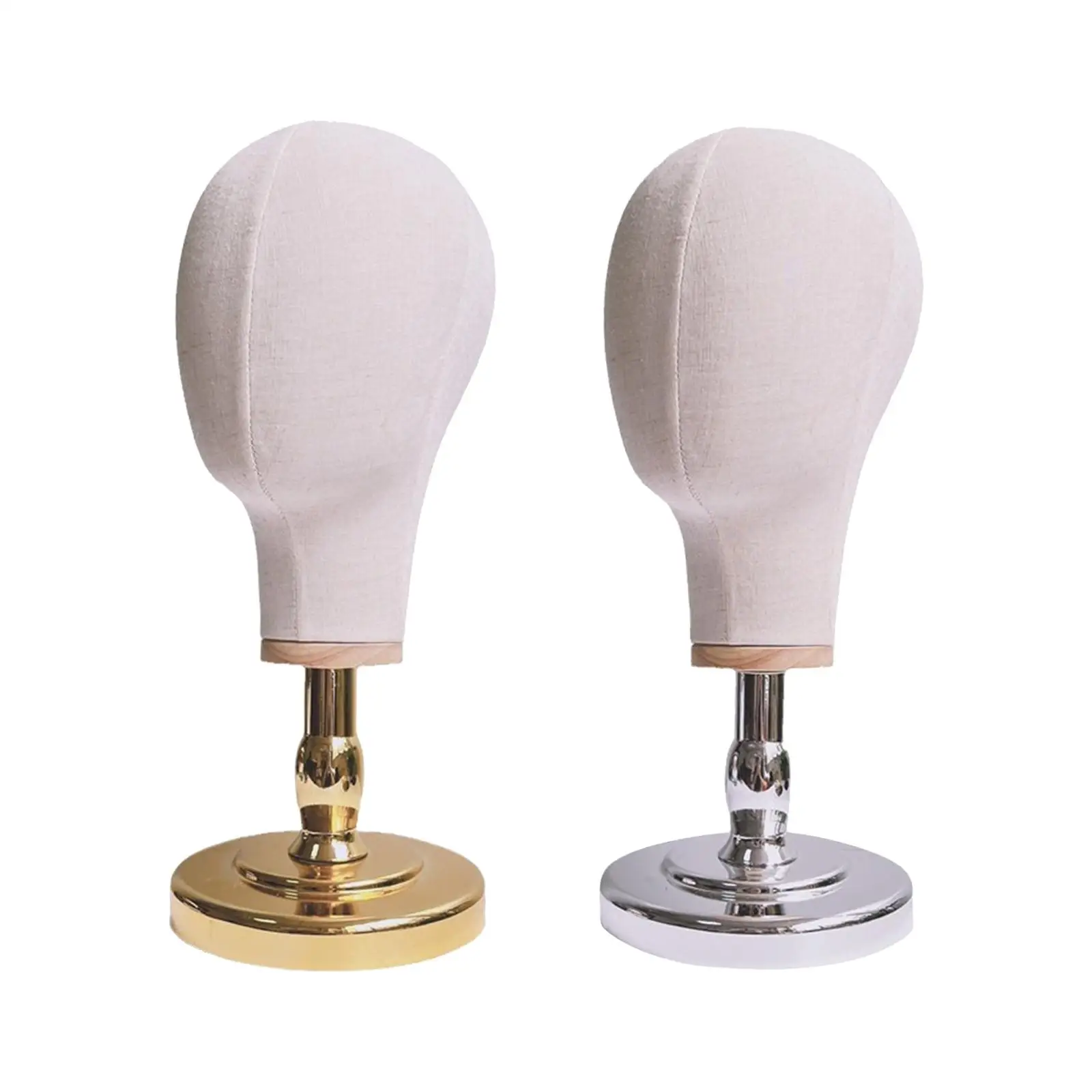 

Canvas Block Head Mannequin Head Table Training Head Hat Rack Fabric Head with PVC Stand for Jewelries Wig Shopping Mall Home