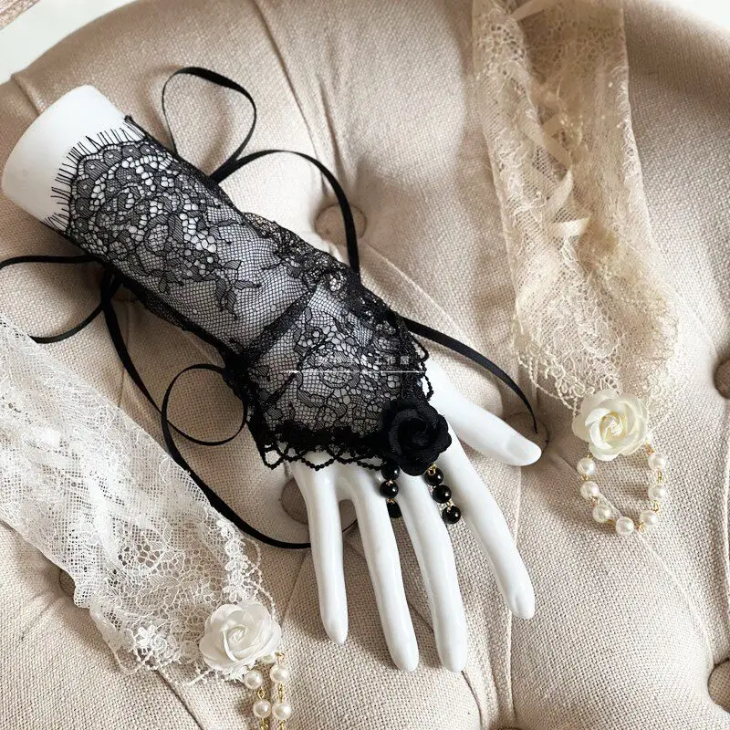 オリジナル手作りレースロリータハンドスリーブレースアームカバーロリータアクセサリー