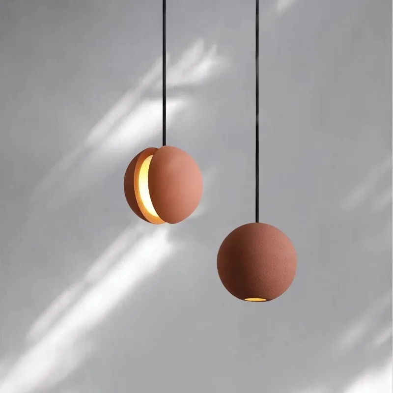 Modern Creative Cement Pendant Light Led Moon Planet Hanging Lamp for Ceiling Home Decor Lamparas Bedside Bar Kitchen Island