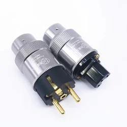 Hi-End Krell 24k Gold Plated EU Power Plug IEC HiFi Audio AC Cord Connector For Audiophile DIY Mains Line